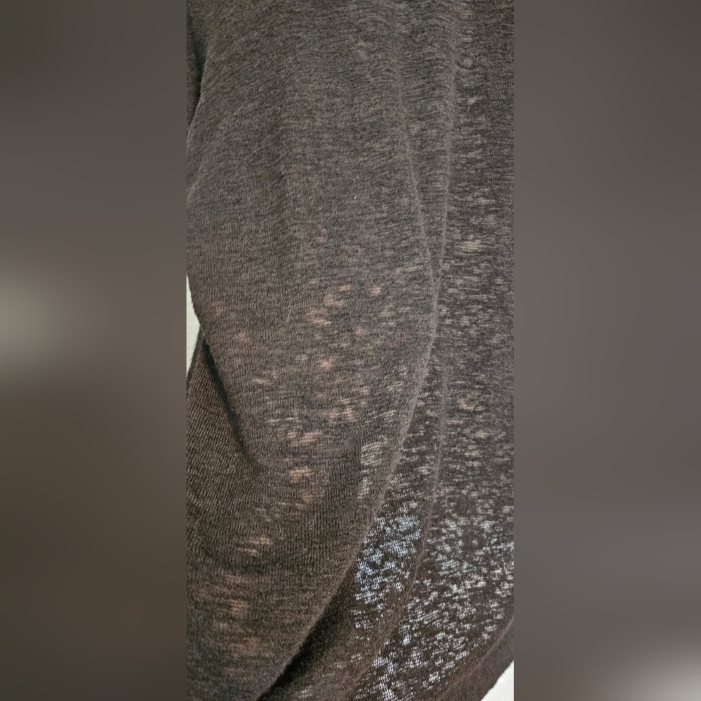 Susan Graver Charcoal Burnout Cardigan Sweater Large - Picture 6 of 6